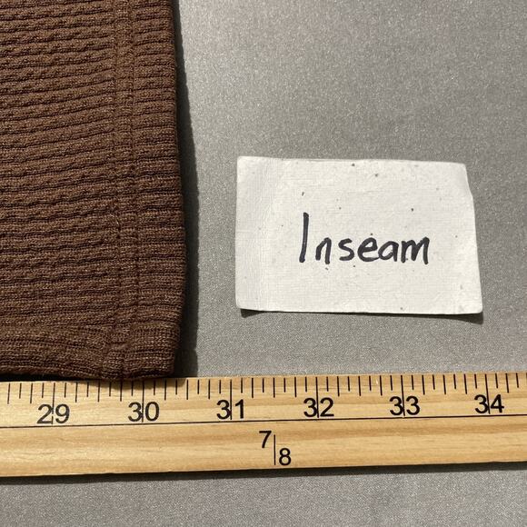 American Eagle Knit Pants Size Large Mocha Brown Pull On Flare Leg Yoga Comfort - Picture 13 of 14